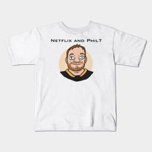 Netflix and Phil - Black Text Kids T-Shirt